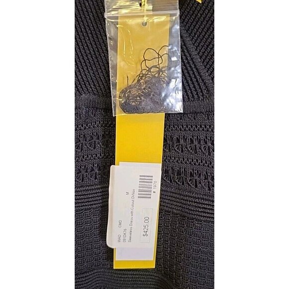 CATHERINE MALANDRINO Dress Black Sleeveless Plunge With Cutouts DiNoir $425 NWT - Picture 4 of 16